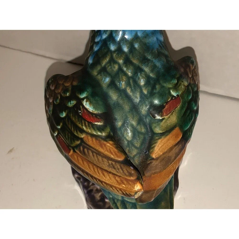 VTG 50s 60s TILSO Ceramic MALLARD DUCK Bird Figurine JAPAN Hand Painted 8” Tall
